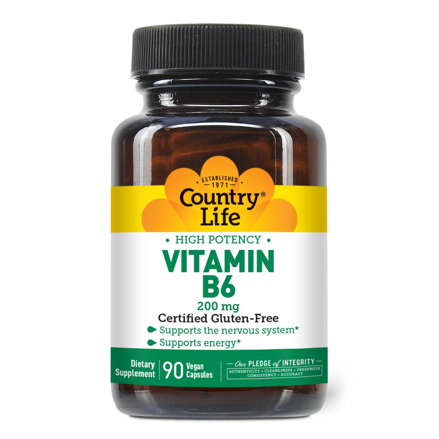Country Life Vitamin B-6, 200 mg