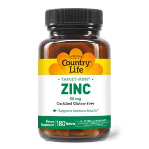 Frente del envase Country Life Target-Mins Zinc 50 mg
