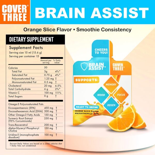 Version 1.0.0 Botellas de suplemento Cover Three Brain Assist para enfoque