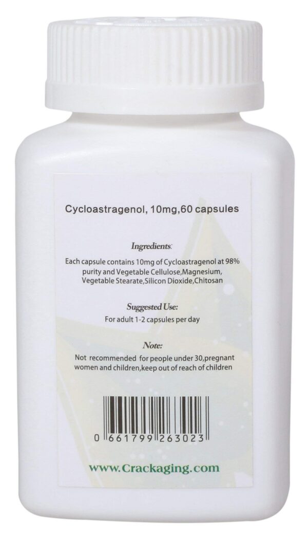 Crackaging cápsulas veganas cicloastragenol pureza 98%