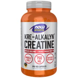 Producto NOW Foods Kre-Alkalyn Creatine 750 mg frasco frontal