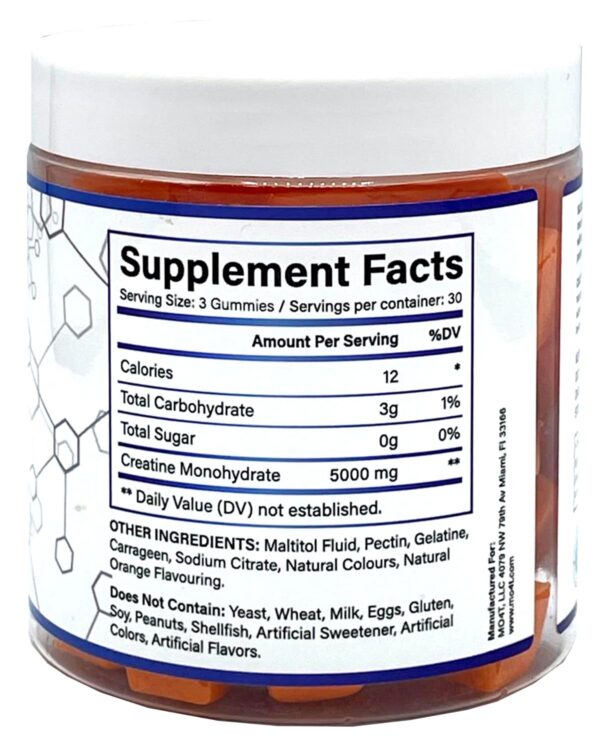 Gomitas creatina monohidratada color naranja