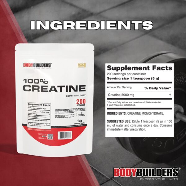 Frasco de creatina monohidratada