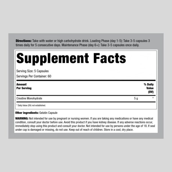 Creatina monohidrato Fitness Labs en cápsulas para fitness