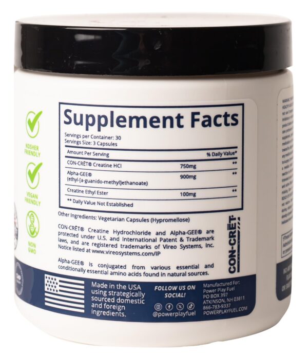 Cápsulas Creatine HCl Recovery en botella