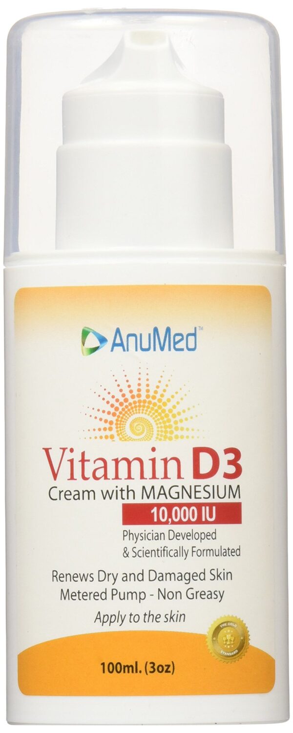 Crema ANUMED vitamina D3 10,000 UI frasco frontal