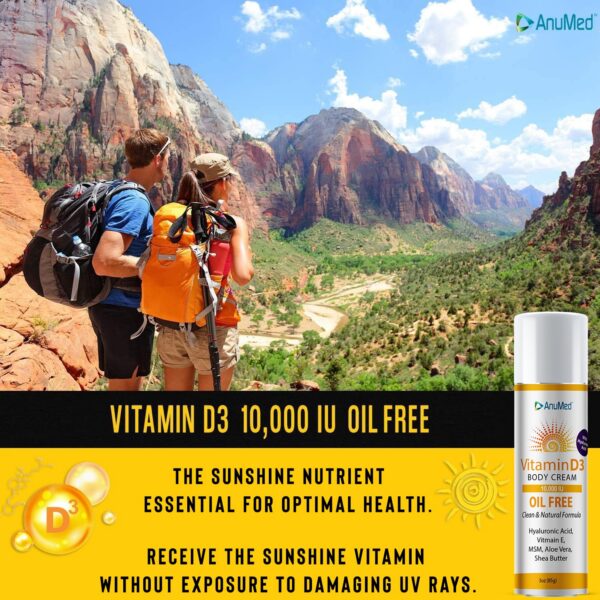 Crema AnuMed vitamina D3 para eczema, psoriasis, piel seca y escamosa