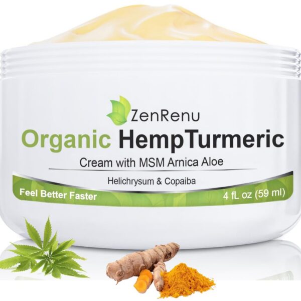 Crema para articulaciones Zenrenu con cúrcuma y cáñamo 4 oz