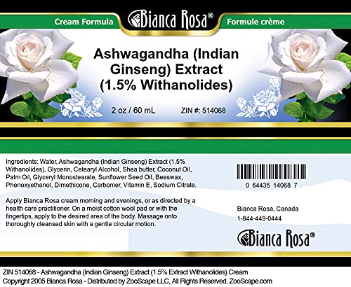 Version 1.0.0 Frasco crema Ashwagandha extracto puro Bianca Rosa