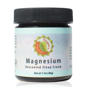 Crema para dormir sin fragancia de magnesio Taspen's Organics con ingredientes naturales y alivio muscular