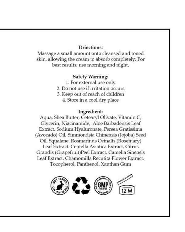 Crema hidratante vitamina c para rostro y cuerpo