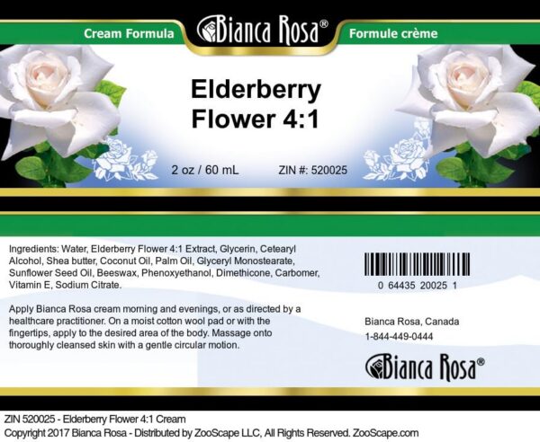 Extracto de flor de saúco para crema Bianca Rosa