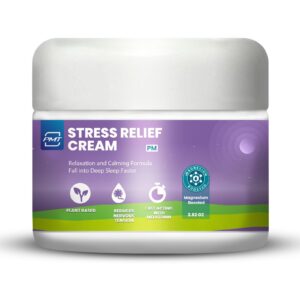 Crema relajante PMT envase frontal para alivio de estrés