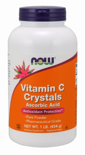 Cristales vitamina C puro Now Foods paquete 1 libra polvo antioxidante