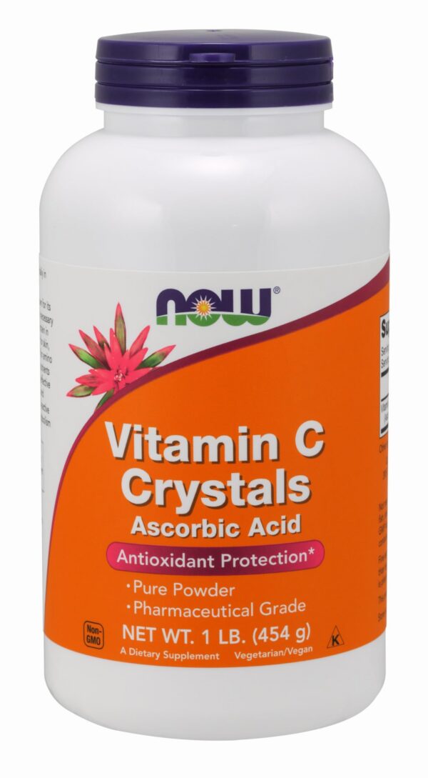 Cristales vitamina C puro Now Foods paquete 1 libra polvo antioxidante