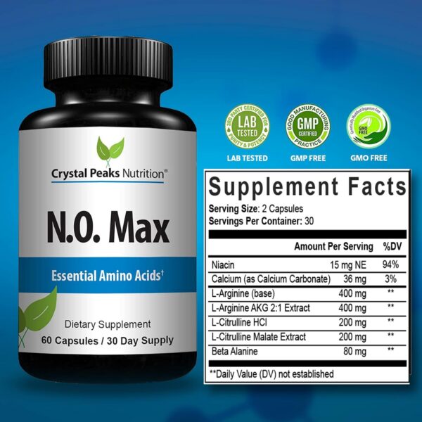 Version 1.0.0 Frasco Crystal Peaks N.O. Max con etiqueta