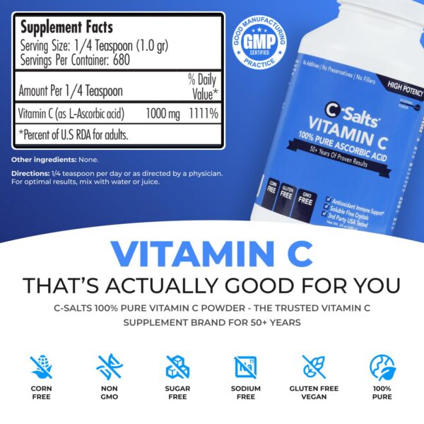 Etiqueta de C-Salts ácido ascórbico puro
