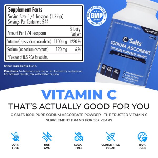 Etiqueta del producto C-Salts Vitamin C Powder