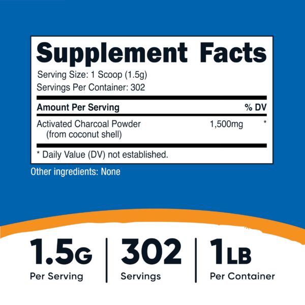 Scoop incluido con polvo de carbón activado Nutricost