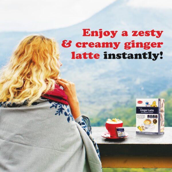 Cuchara con polvo de latte de jengibre POCAS