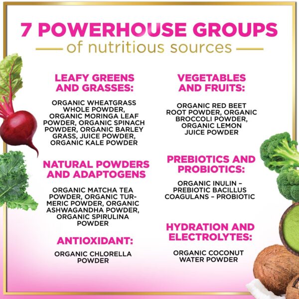 Version 1.0.0 Cuchara polvo superalimento greens para salud digestiva y energía