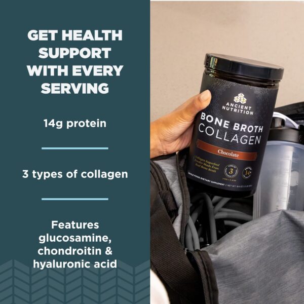 Cucharada de polvo de colágeno sabor chocolate Ancient Nutrition