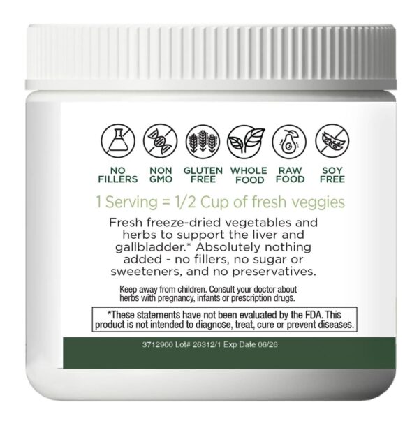 Cucharada polvo orgánico liofilizado apoyo hígado ECLECTIC INSTITUTE