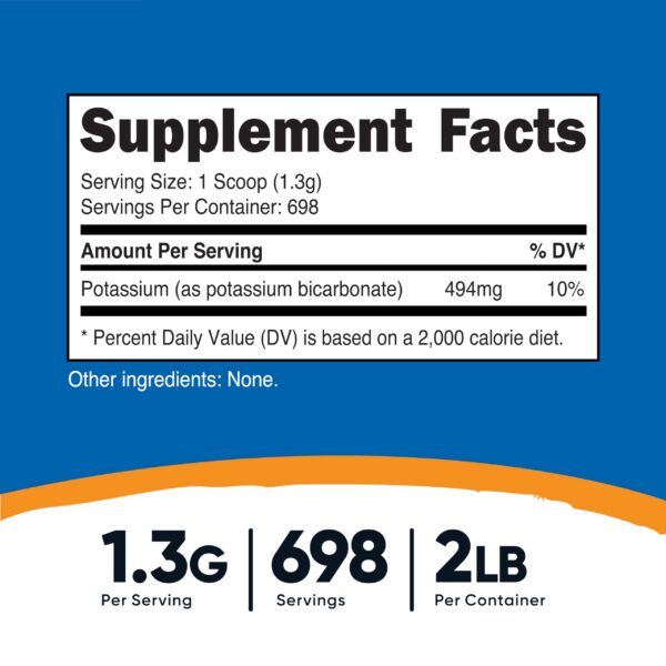 Cucharilla dosificadora incluida con polvo Nutricost bicarbonato potasio