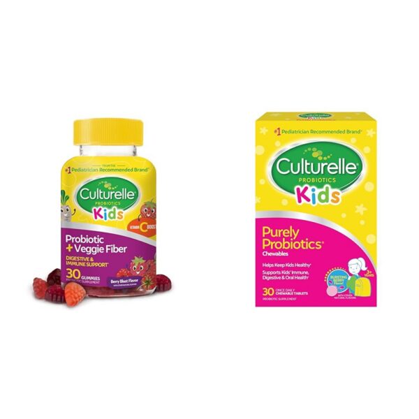 Culturelle probiótico diario para niños gomitas fibra veggie multicolor