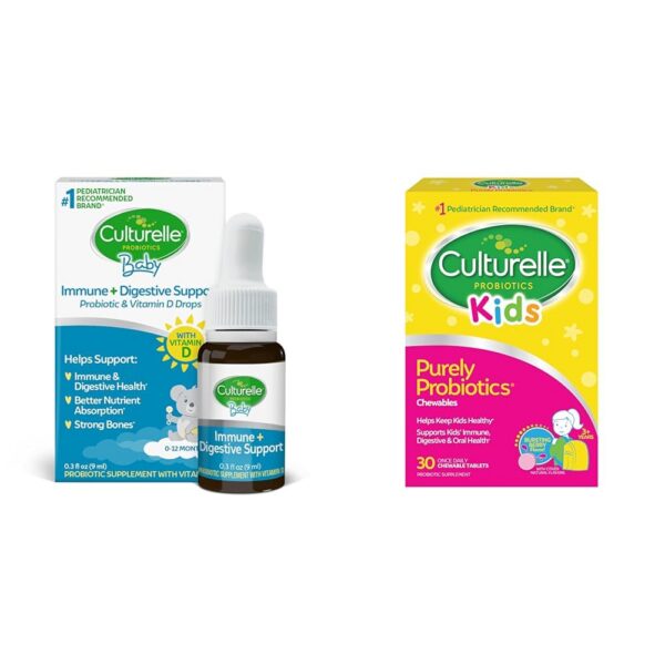 Culturelle probióticos para bebés con vitamina D 30 tabletas