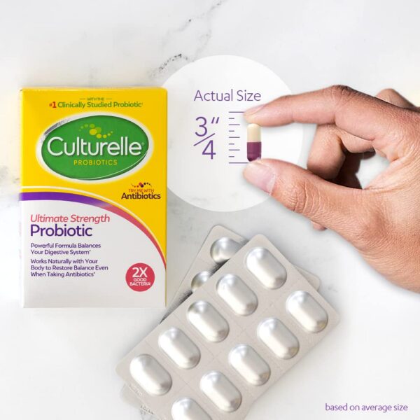Culturelle suplemento probiótico con 20 mil millones CFUs LGG