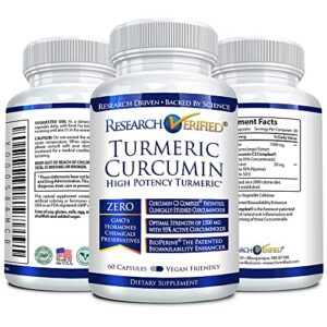 Cúrcuma Curcumin Research Verified 180 cápsulas frasco principal