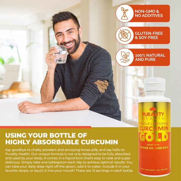 Curcumina Oro Purality Health botella lateral detalle etiqueta ingredientes