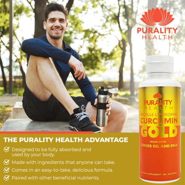 Curcumina Oro Purality Health información nutricional y uso suplemento 15 días