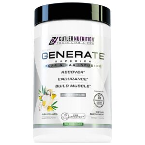 Frasco Cutler Nutrition Generate EAA BCAA en polvo