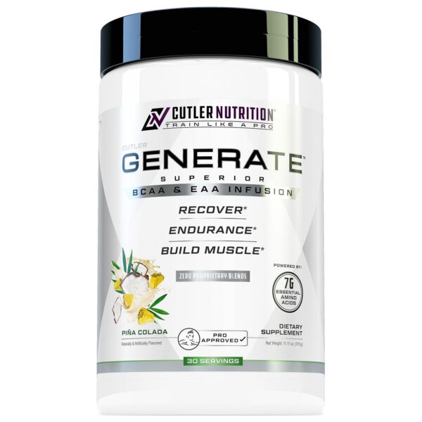 Frasco Cutler Nutrition Generate EAA BCAA en polvo