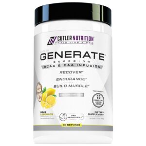 Version 1.0.0 Frente del frasco Cutler Nutrition Generate EAA y BCAA