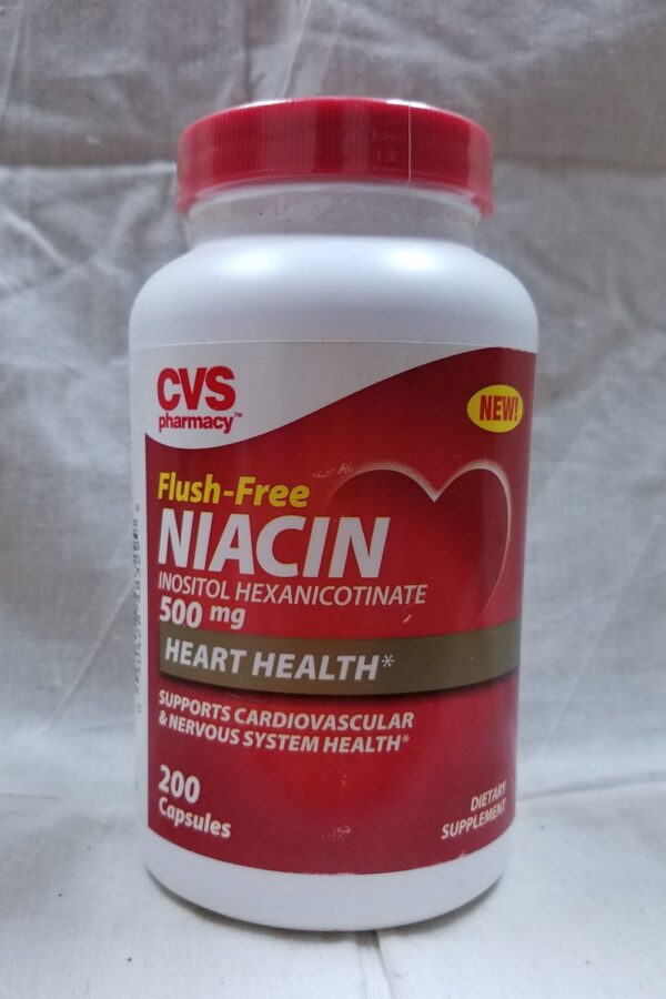 Frente de envase CVS Niacina 500 mg