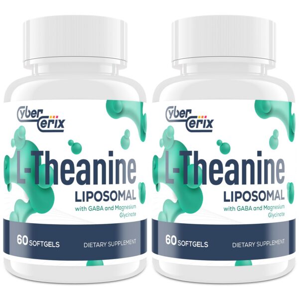 Version 1.0.0 frente de las cápsulas CyberCerix liposomal l-teanina