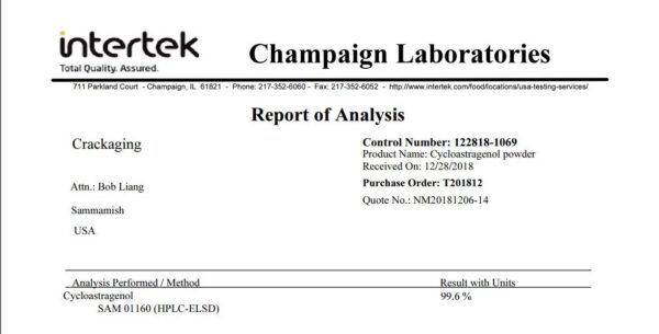 Laboratorio y control calidad de Cicloastrágeno pura 98%