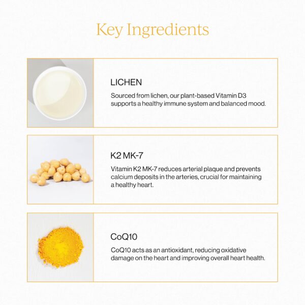 Dosis de vitamina D3 + K2 + CoQ10 en solución liposomal