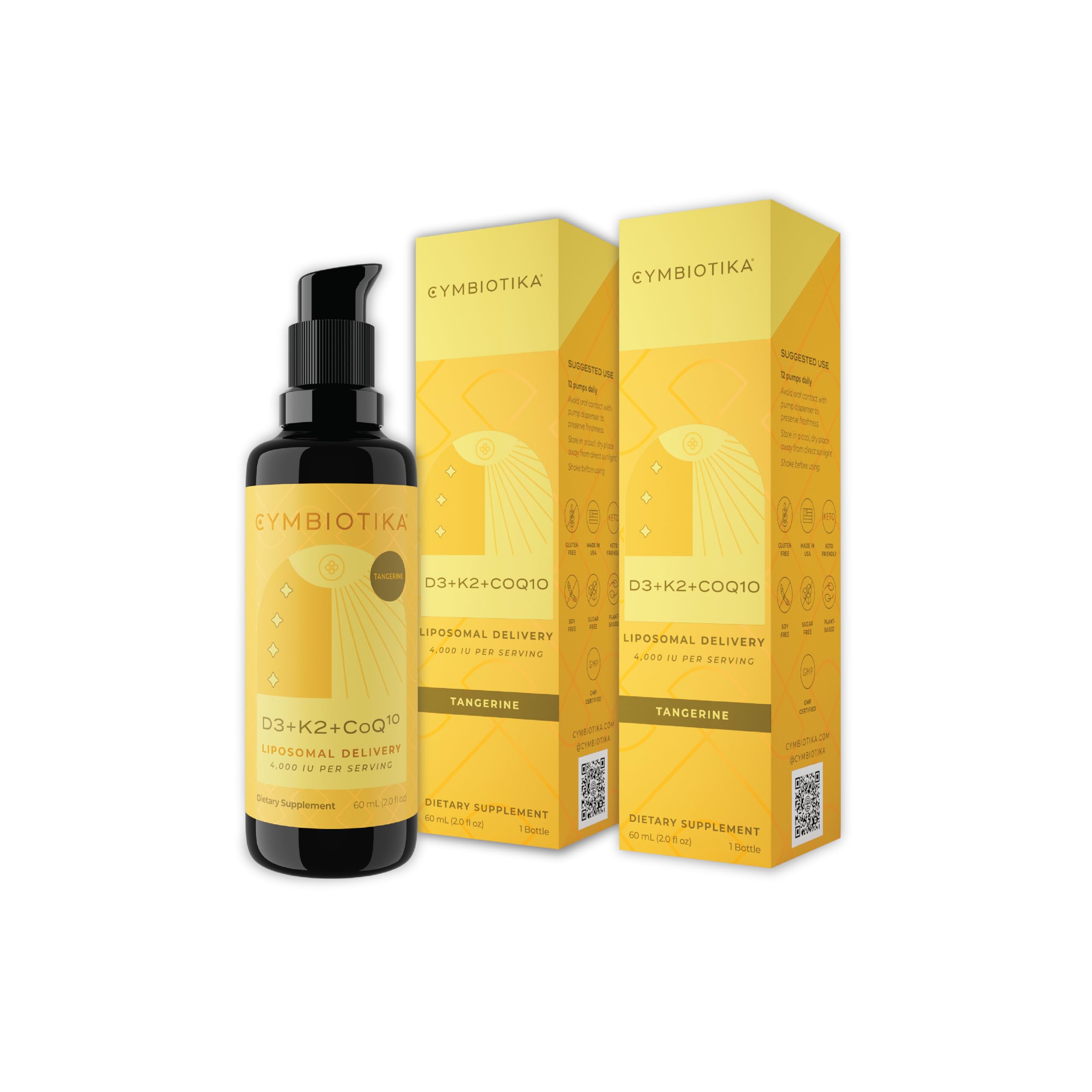 CYMBIOTIKA D3 K2 CoQ10 Liposomal Liquid Mandarin