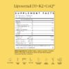Version 1.0.0 Envase de vitamina D3 + K2 + CoQ10 liposomal