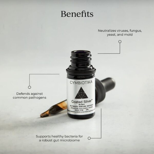 Version 1.0.0 Etiqueta del producto CYMBIOTIKA plata coloidal recubierta