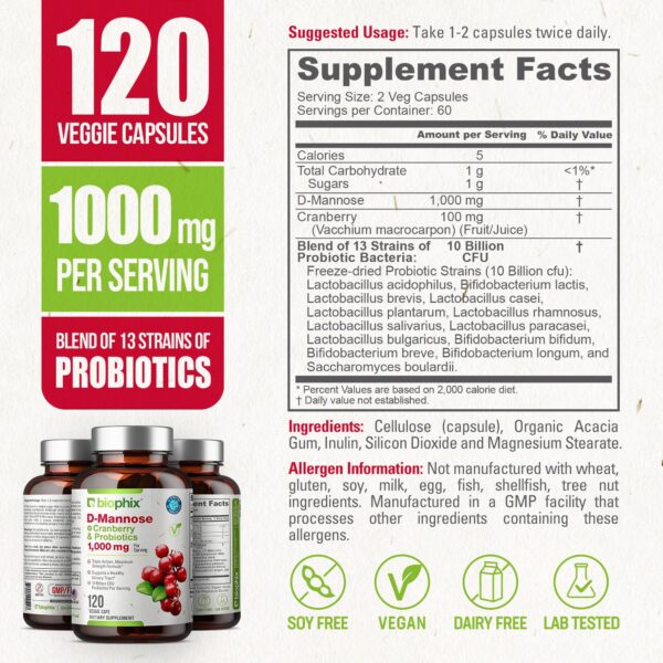 D-Mannosa biophix para tracto urinario y digestivo