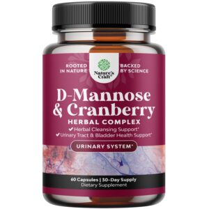 D Mannose 1000mg cápsulas con extracto de arándano para salud urinaria