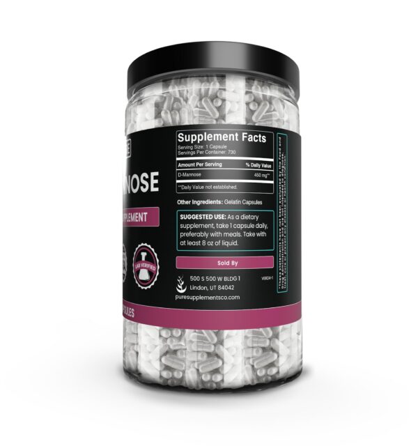 Version 1.0.0 Detalle de etiqueta en cápsulas D-Mannose
