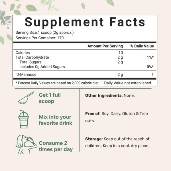 Frasco con etiqueta Micro Ingredients D-Mannose