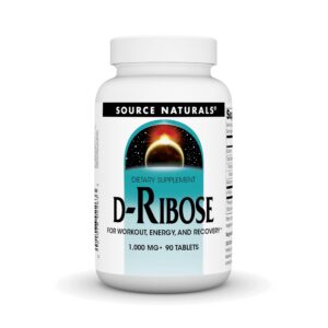 D-Ribosa Source Naturals 90 tabletas botella suplemento energético