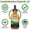 Botella vitamina d3 k2 sbr nutrition gotas líquidas 1 oz